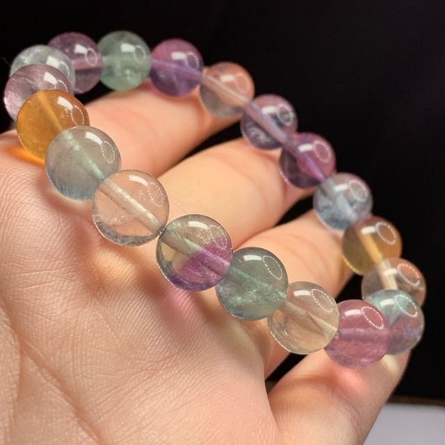 f109色合いが美しく、透明度有り☆フローライトブレスレット