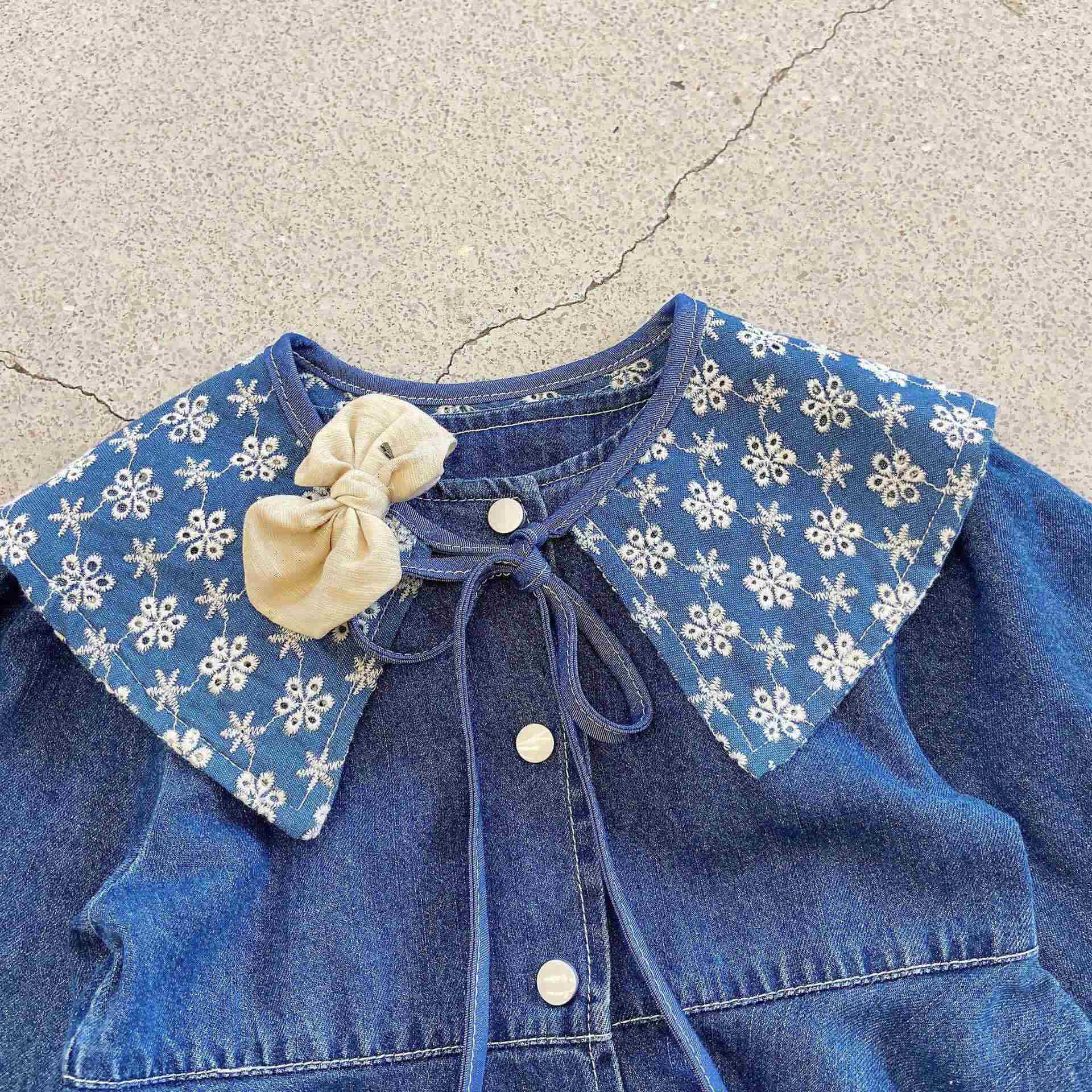 デニム刺繍ワンピース ｍｏｎａｎｇｅ