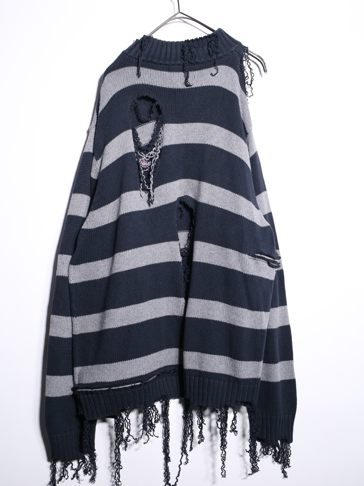 REMAKE / clash bolo × zip  border half zip knit - 17