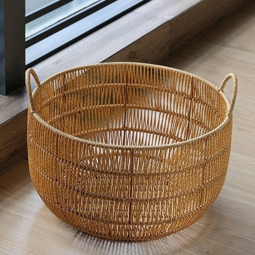 ラタンバスケット 収納バスケット 収納 ラタン ランドリーバスケット 家庭用衣類収納 おしゃれ 可愛い ナチュラル 北欧