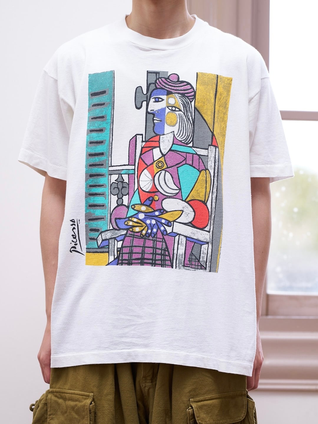 80s Pablo Picasso ‘’窓辺に座る女’’ art T-shirt