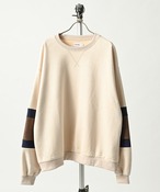 ATELANE Suede-Finish Ponte Crew Neck with Contrast Sleeves (IVO) 26A-24010
