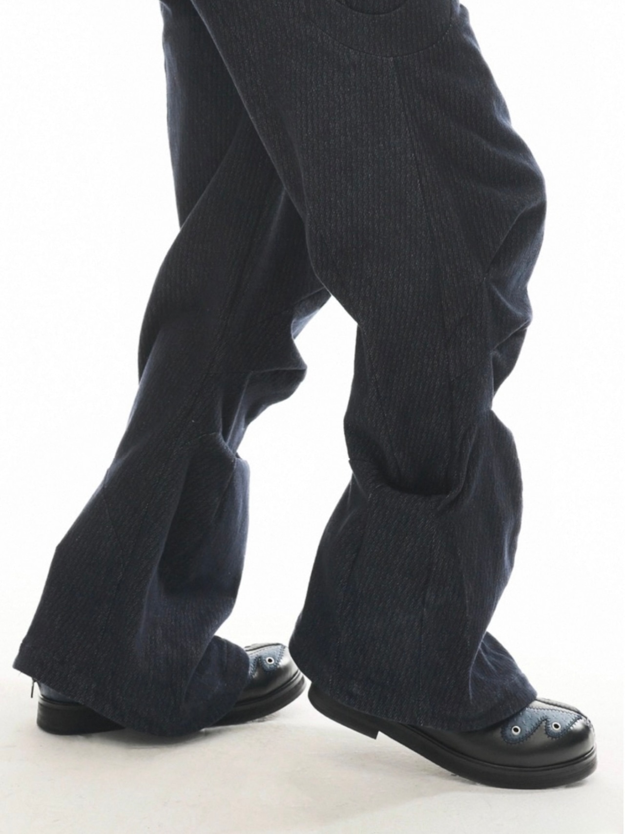 54A0 × musaafeer Flowing Patchwork Round Toe Boots