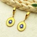 ペンダント ピアス  ステンレス ビンテージ 青 ブルー ゴールド ドロップ トルコ 揺れる レディース デビル 目 アイズ