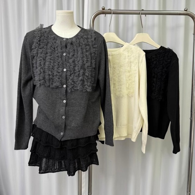 全3色チュールカーディガン【071204】