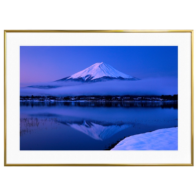 日本写真 朝焼けの富士山インテリアアートポスター額装 AS2779