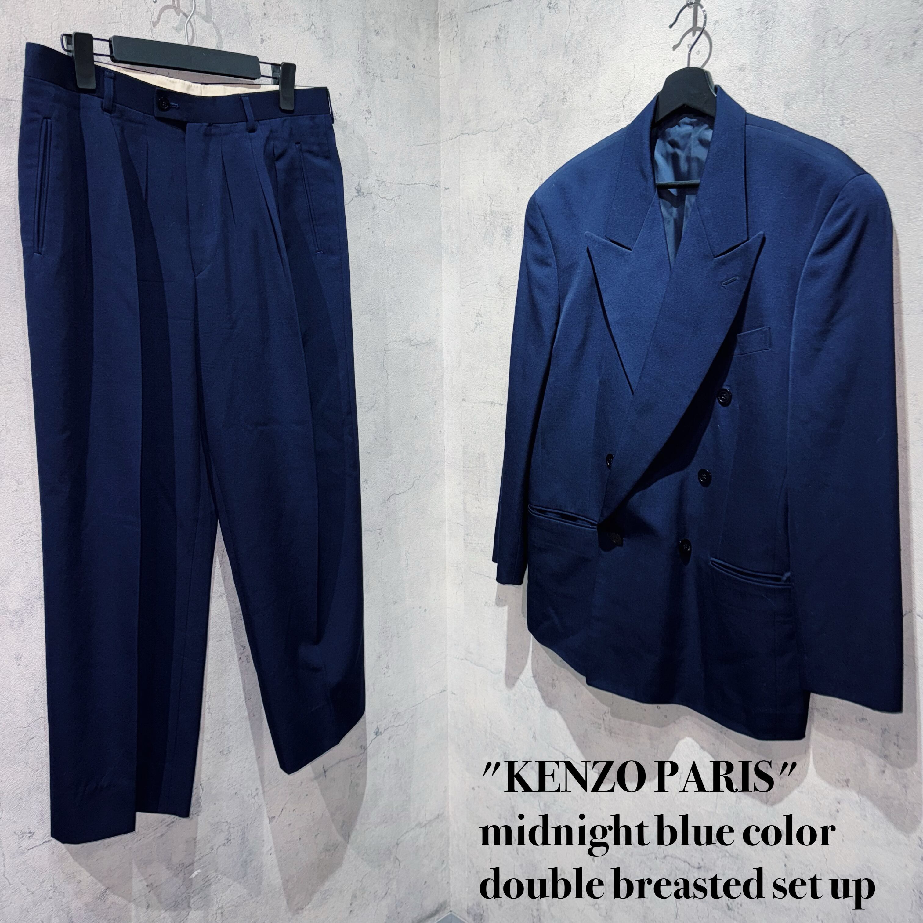 "KENZO PARIS"midnight blue color double breasted set up