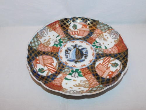 伊万里色絵八寸皿　Imari celadon porcelain one plate