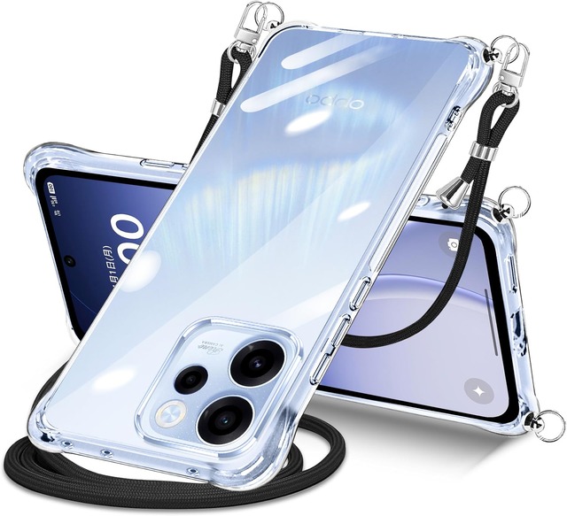 NISIILNG OPPO Reno15 A 用 ケース クリア ショルダー オッポ ネノ15a カバー 肩掛け 耐衝撃