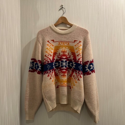 Dead Stock!! Rare Color!! 1970s PENDLETON “Native Pattern” Wool Knit Sweater