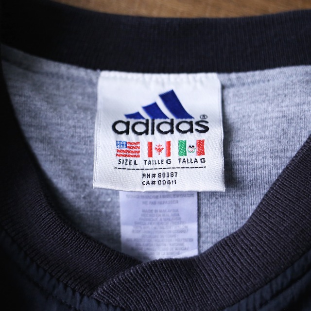 "adidas"  刺繍 logo over silhouette nylon pullover