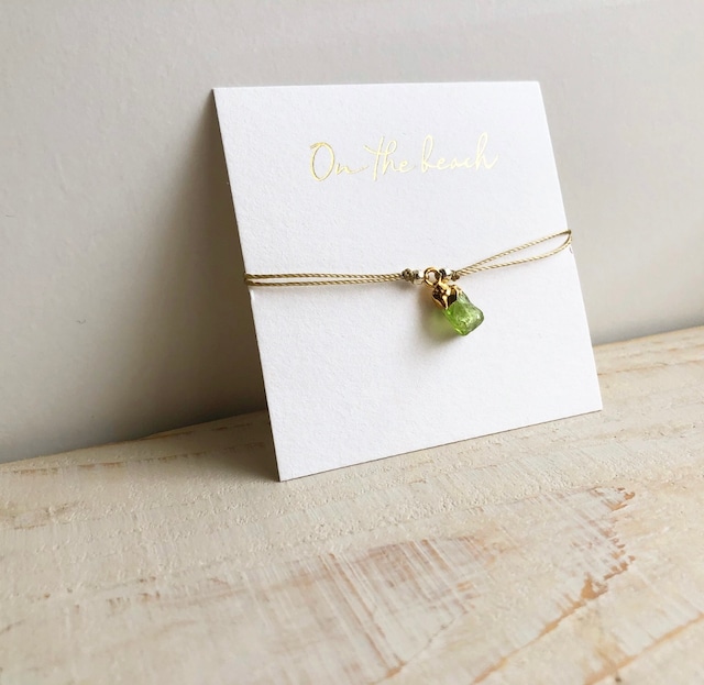 Birth stone bracelet (Peridot) / on the beach   OBH-44