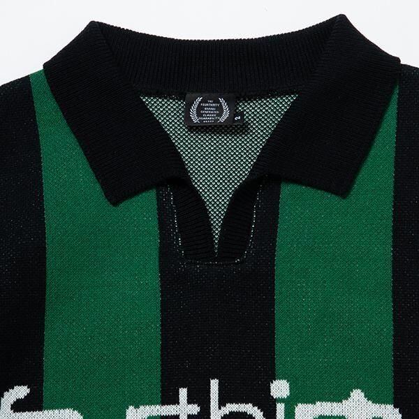 fourthirty】L/S STRIPE JERSEY KNIT POLO カットソー ニット【430