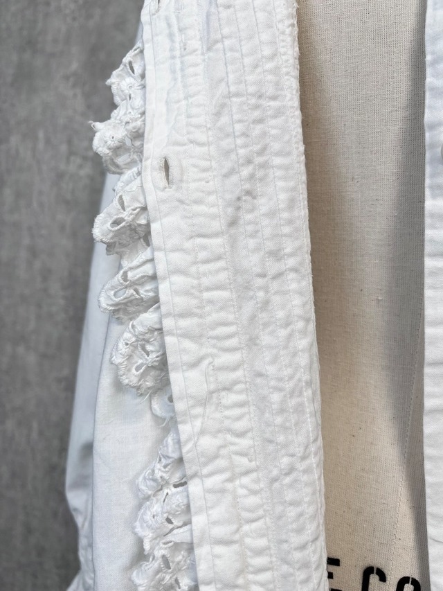 1900年代初頭 フランスのスタンドカラーの襟が可愛らしいアンティークブラウス