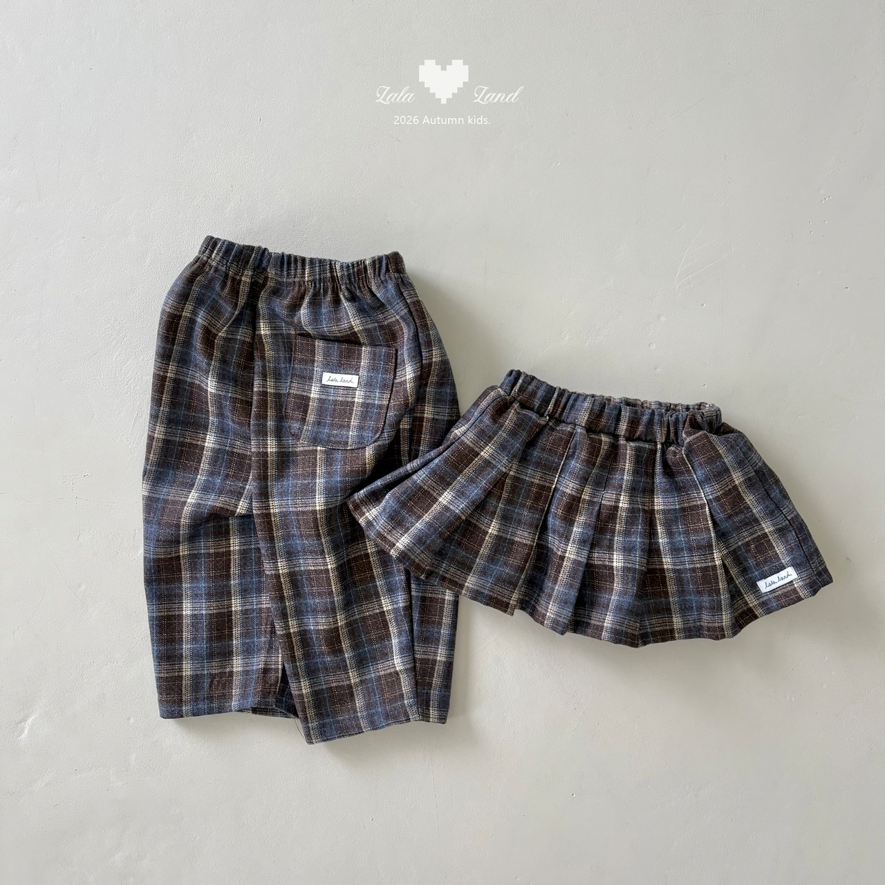 韓国子供服 / LALALAND / 26Autumn / ファンシー チェックパンツ / 秋服 / キッズ *XS~XL*