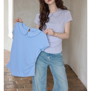 scallop collar rib tee