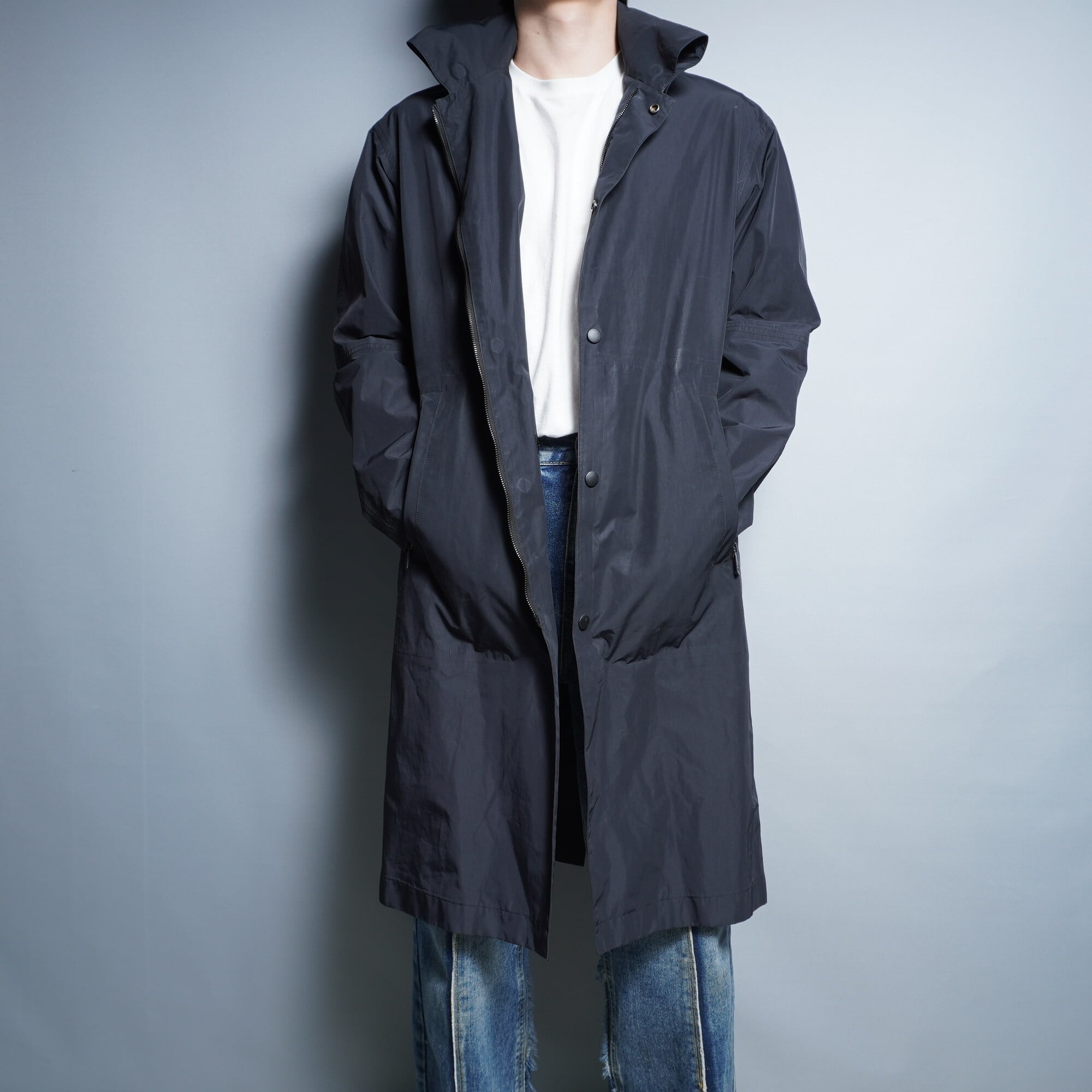JIL SANDER】ジルサンダー 撥水コート ネイビー | ブランド古着 JIL SANDER】ジルサンダー 撥水コート ネイビー | ブランド古着