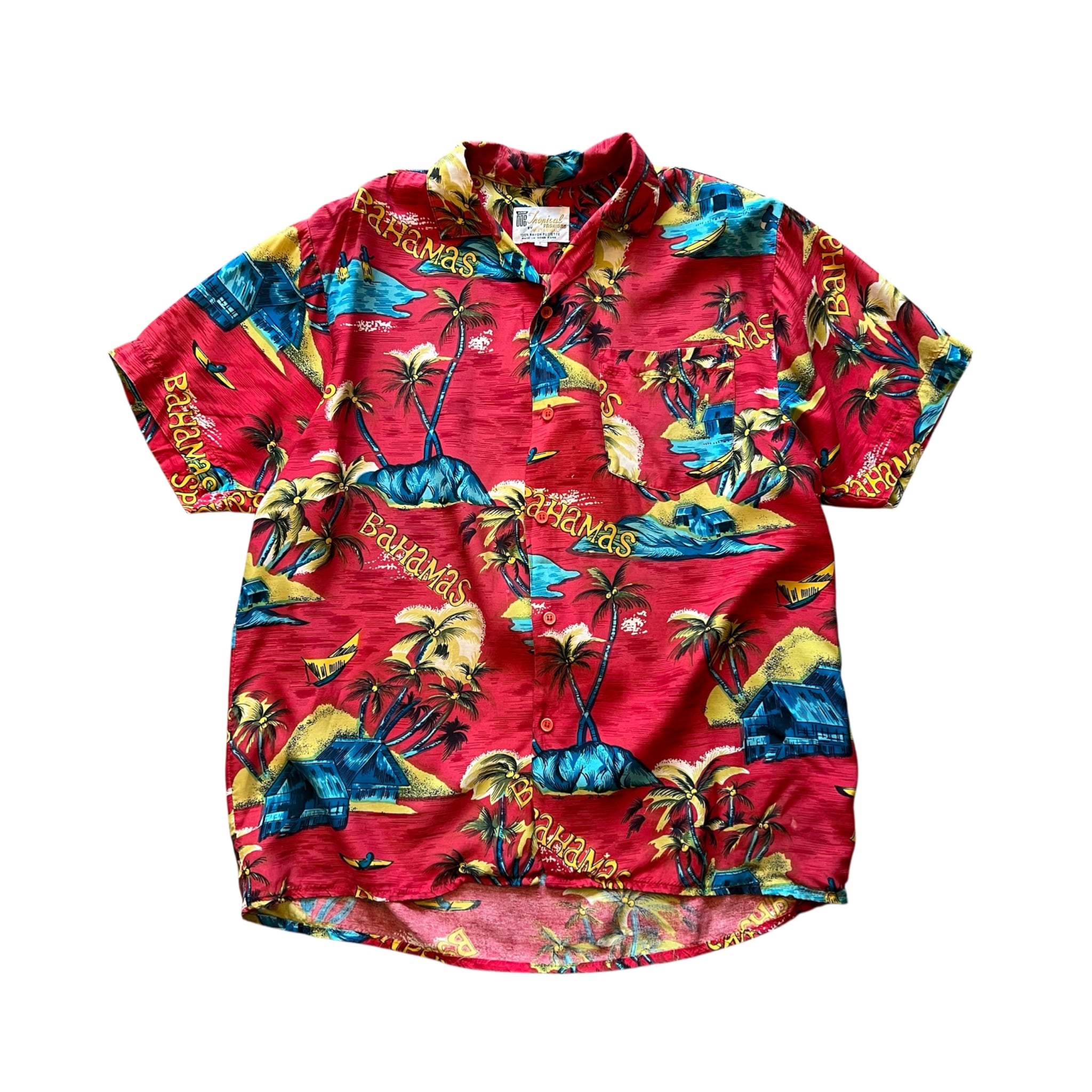 70's Tropical Fashions Rayon Shirt Red