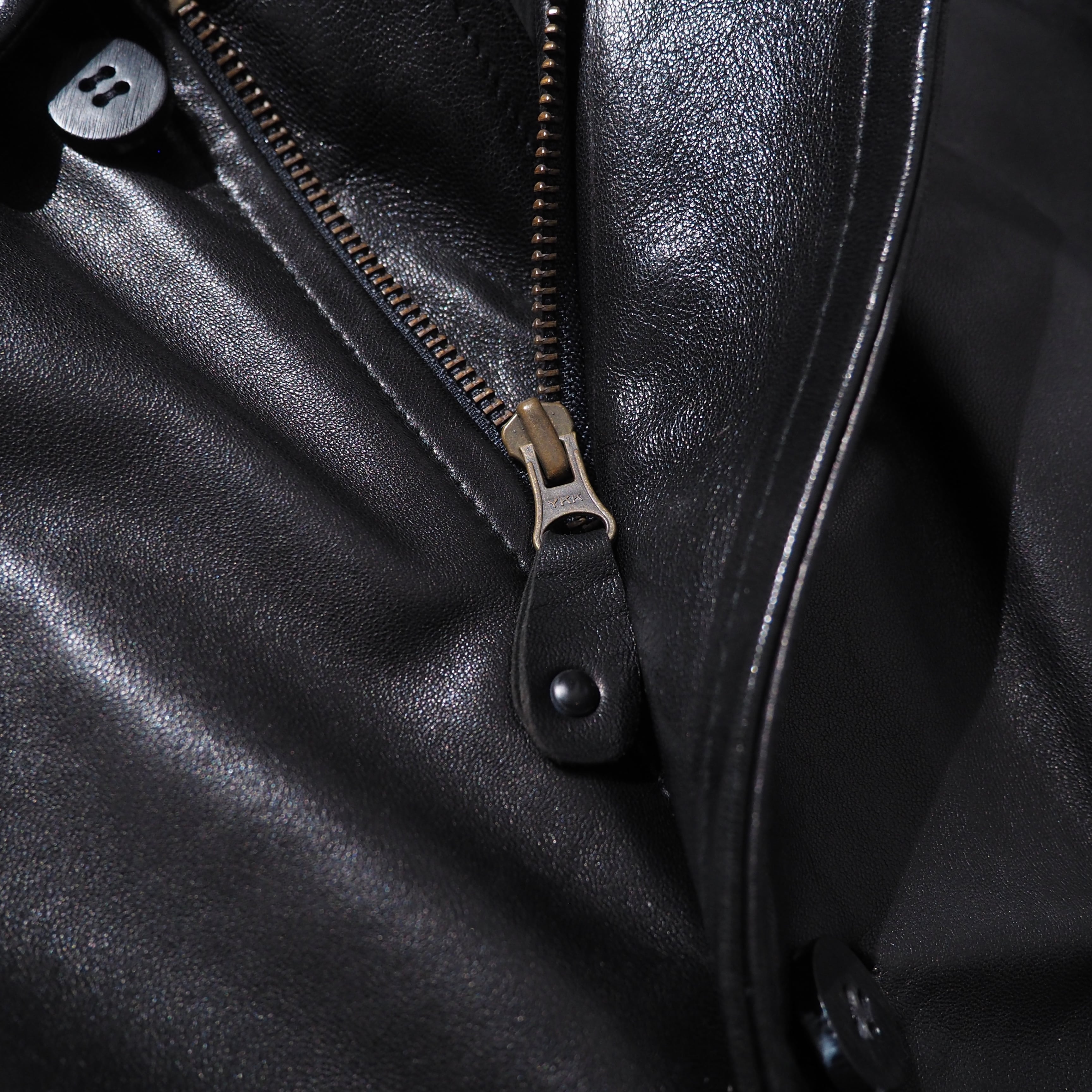1990s ” 極上 ” Special Black Lamb leather vintage half coat jacket