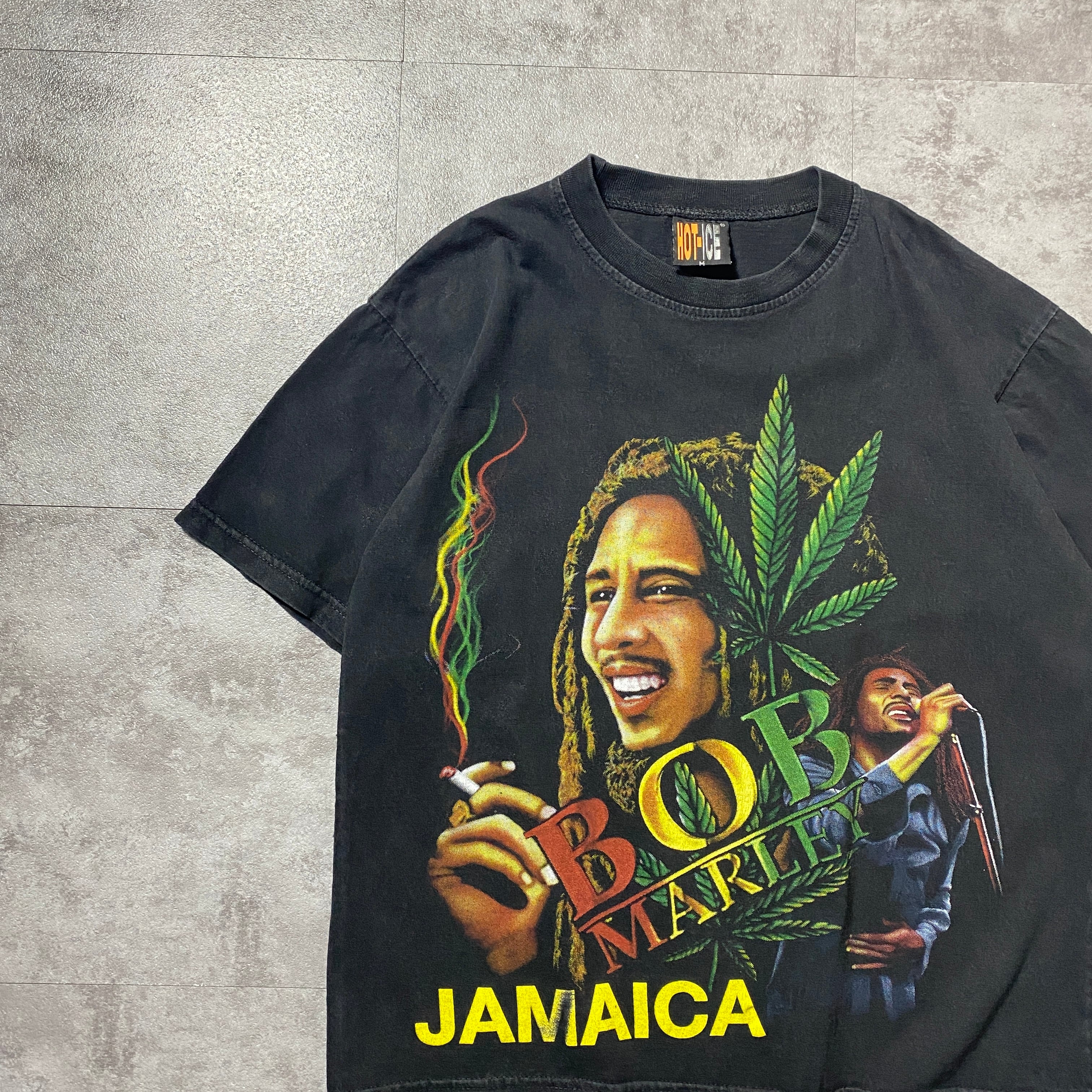 90's 00's HOT-ICE BOB MARLEY ボブマーリー レゲエ 両面プリント
