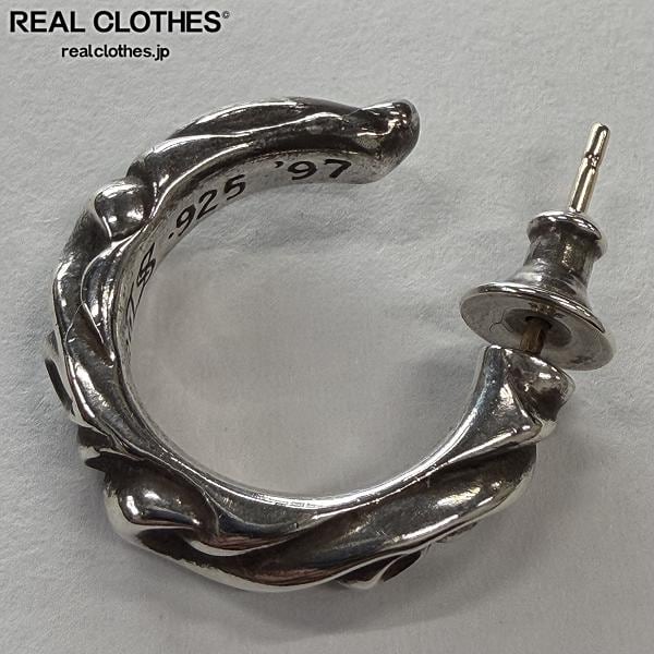 クロムハーツ CHROME HEARTS スクロール フープピアス スモール レシート付き】CHROME HEARTS/クロムハーツ SCROLL HOOP SML