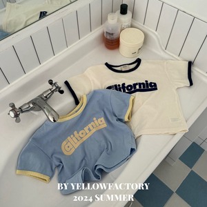 【 yellow factory】カリフォルニアTシャツ 80〜120cm ブルー240531
