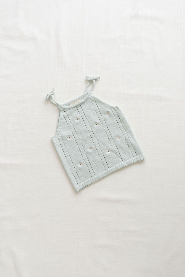 FIN&VINCE/knit tie tank - daisy fields embroidery