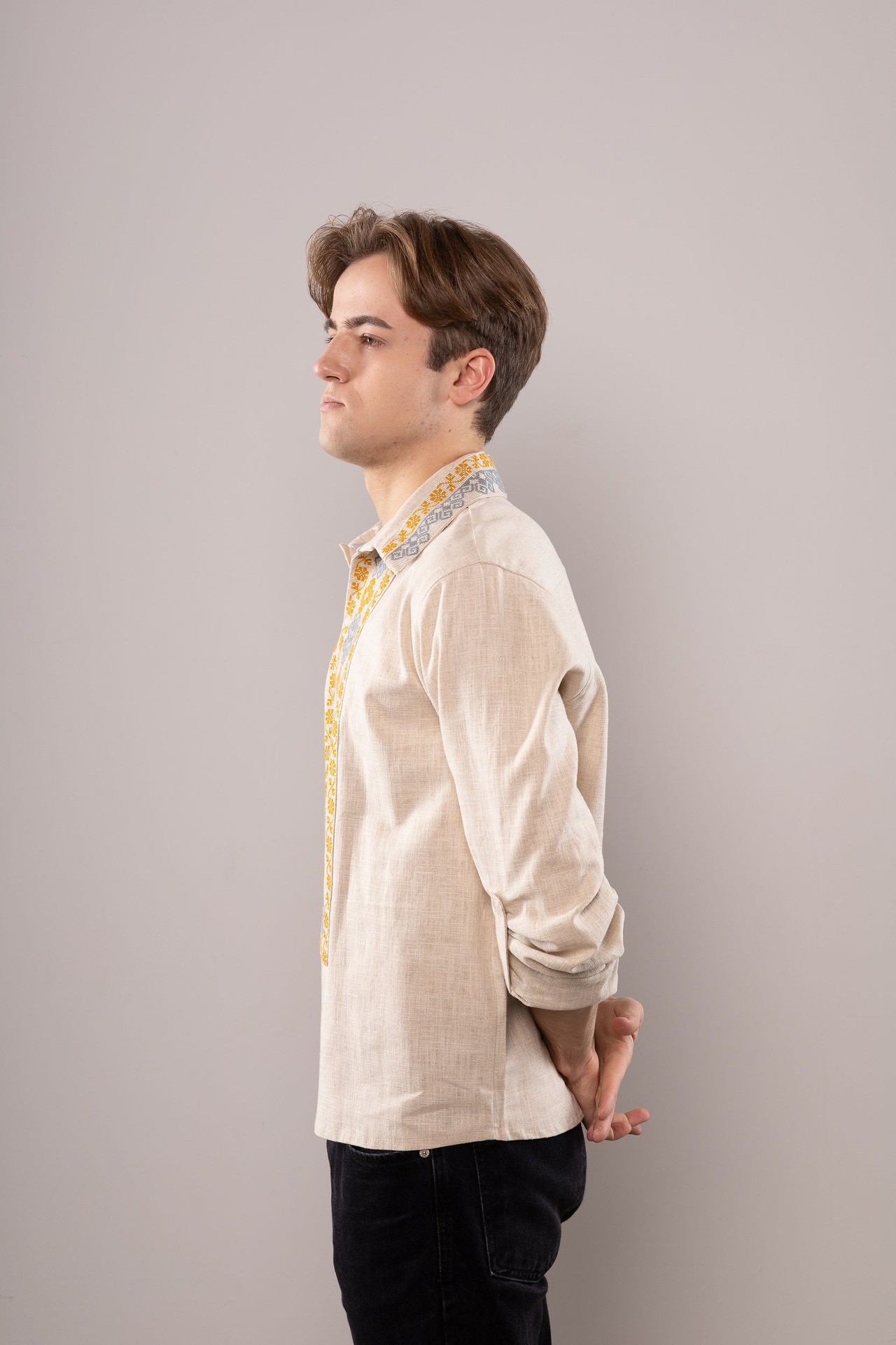 ウクライナ刺繍ヴィシヴァンカ　クロスステッチ手刺繍　Lサイズ　メンズ - 7