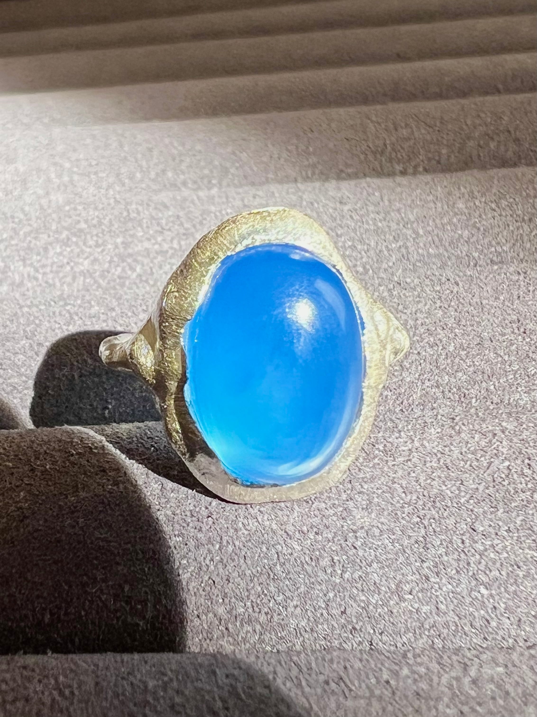 一点物・SV925 blue chalcedony matte ring