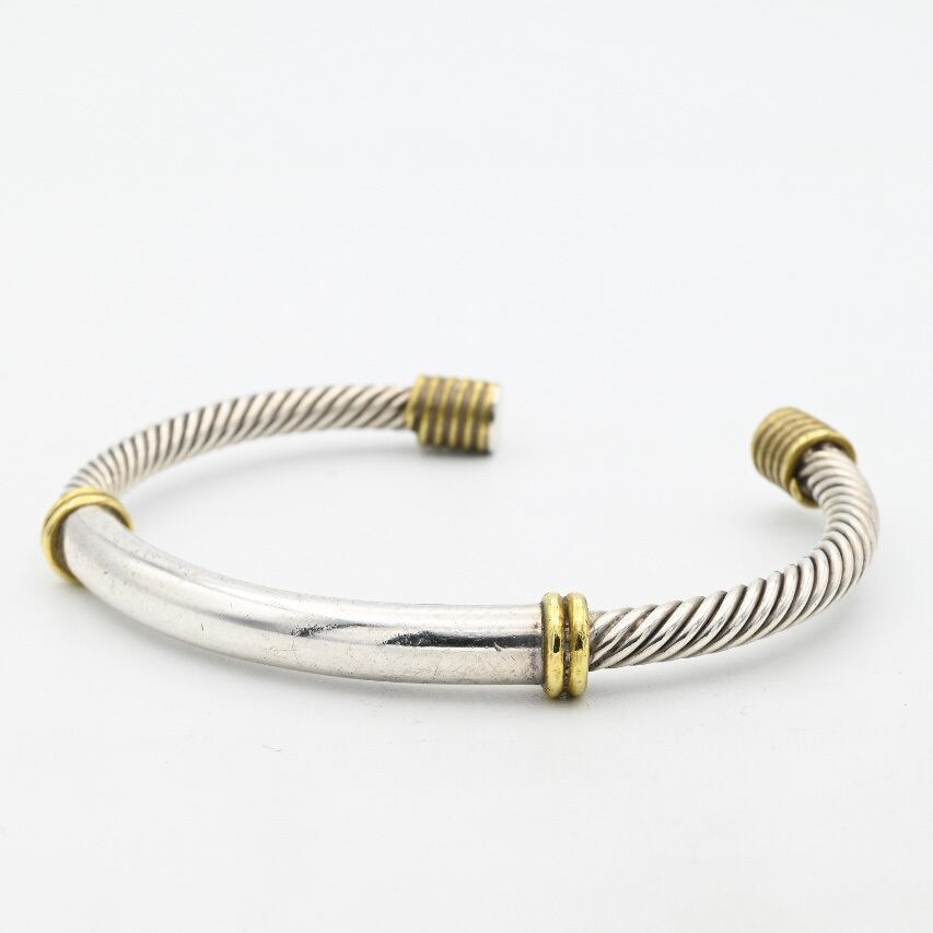 Silver/ Brass Two Tone Twisted Bangle / Mexico