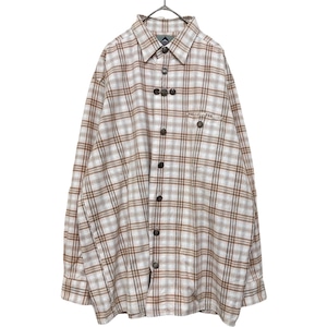 『美品 VINTAGE ZUGSPITZ TRACHTEN Concho button metal button Cotton big silhouette over size checked Tyrol Tyrolean shirt』USED 古着 ヴィンテージ コンチョ ボタン メタル ボタン コットン ビッグ シルエット オーバー サイズ チェック チロル チロリアン シャツ