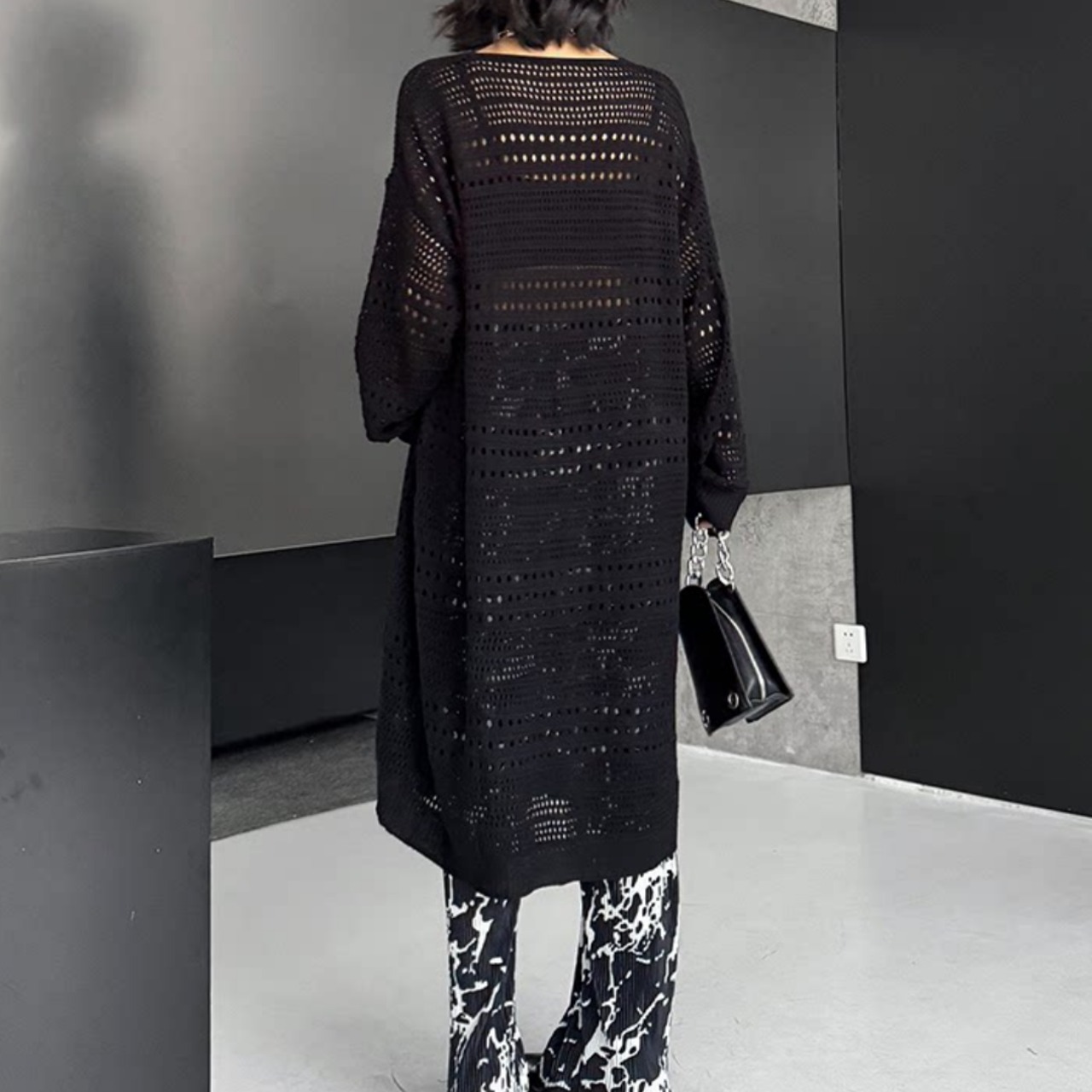 Split knit cardigan dress (ME392)