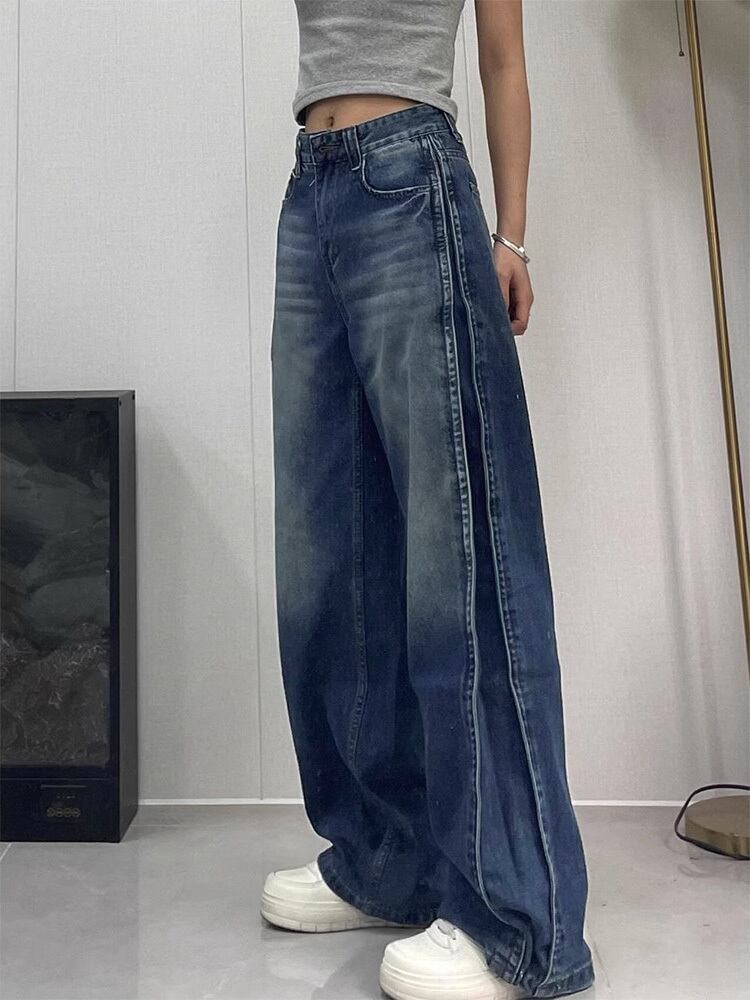 宅配便】デニム タックパンツ ワイド バレルレッグ風 レディース