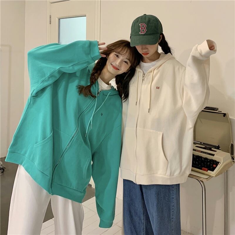 フードセーター ジャケット スプリングオータム薄手ルーズスタイルブラウス レッド 刺繍 春物 秋物 萌量不足3492651729