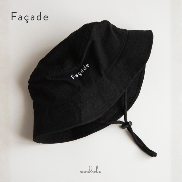 最後1点M/L【façade】Bucket Hat / Refu / Black / バケハ / ファサード