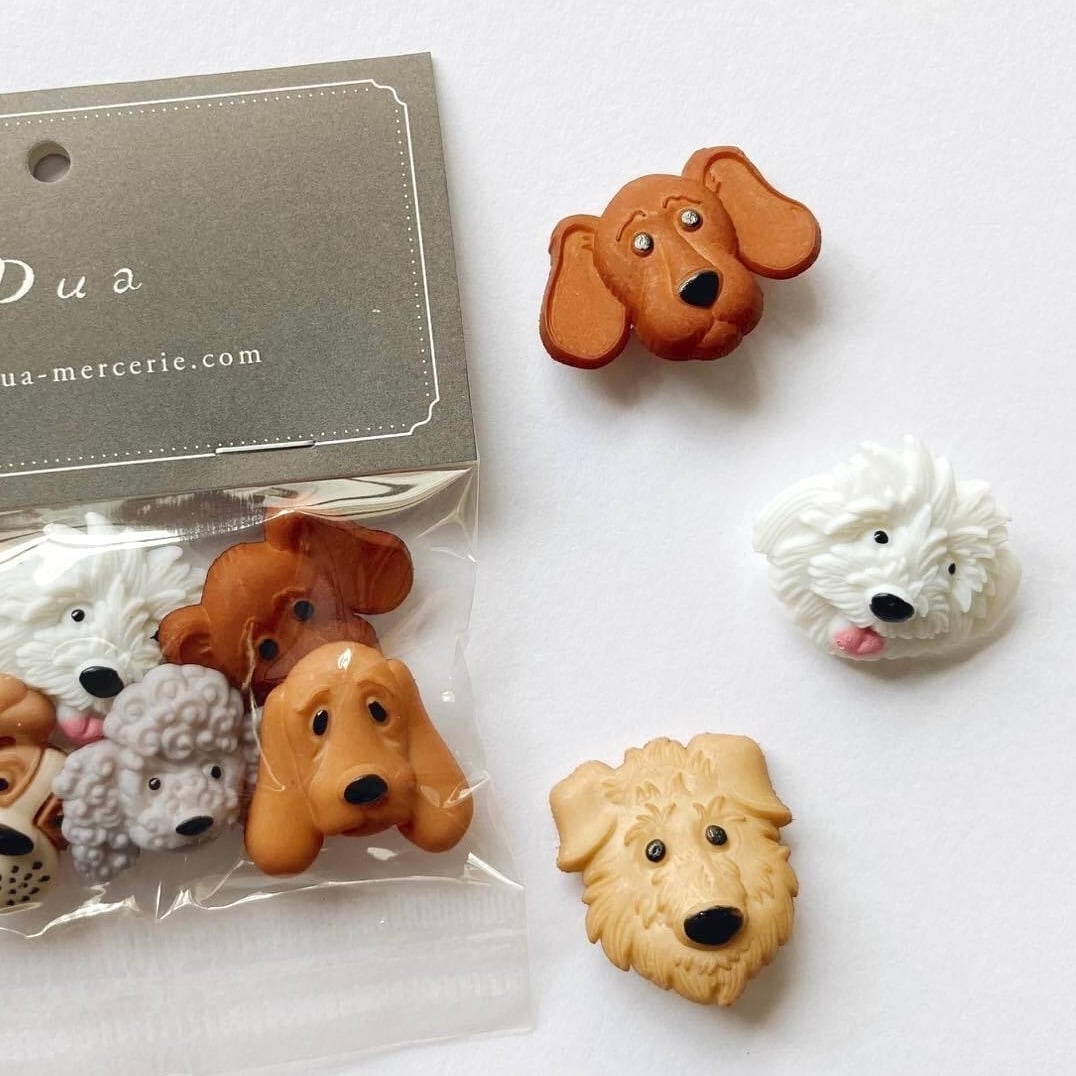 〈再入荷〉JJボタン 犬の顔ボタンパック(7p)