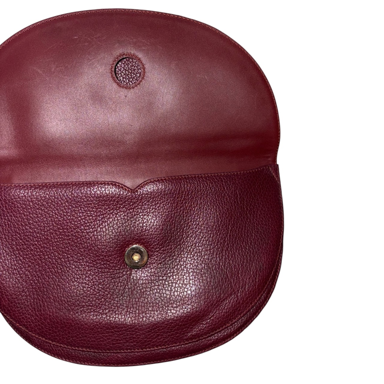vintage CARTIER bordeaux half moon leather bag