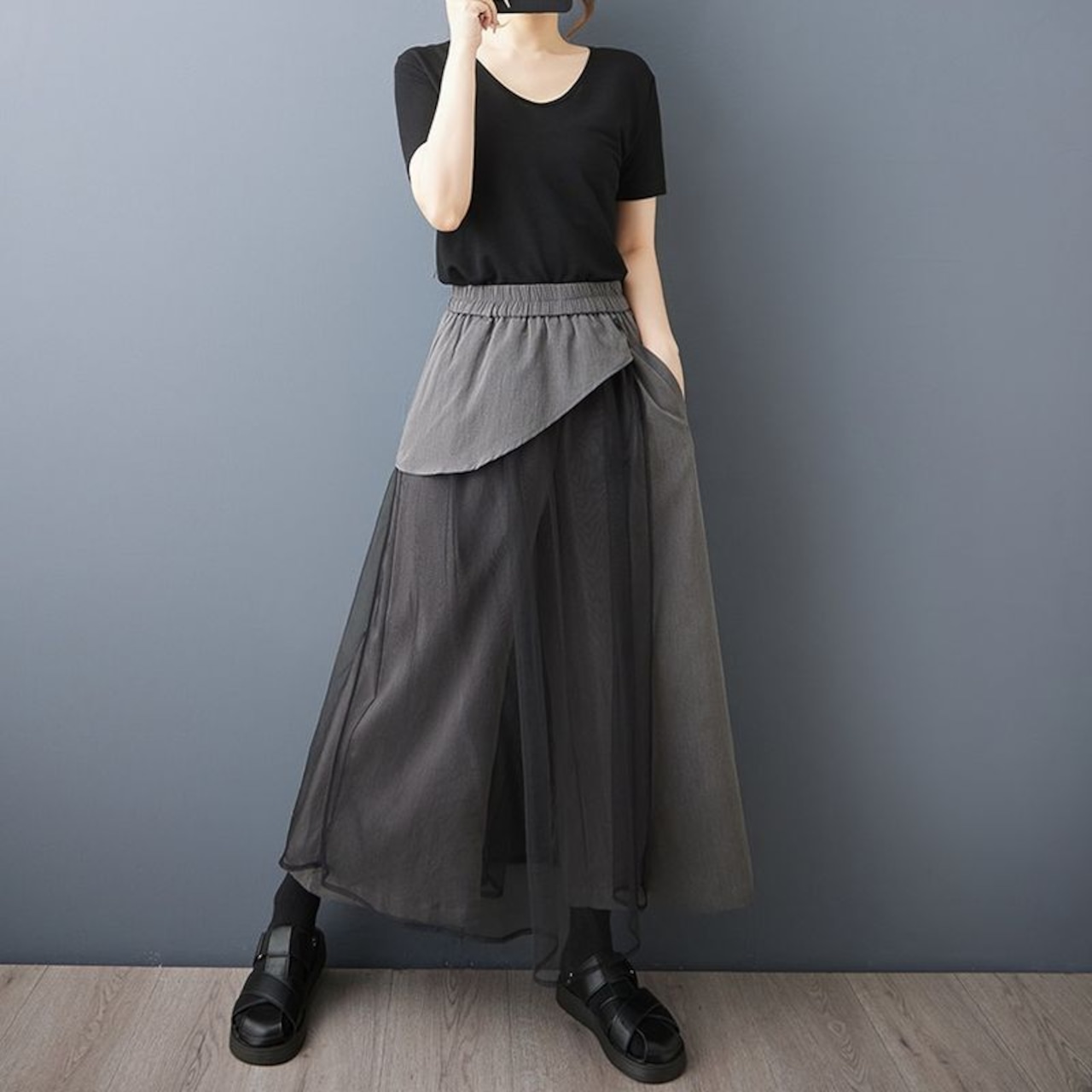 チュール レイヤード スカート 00067