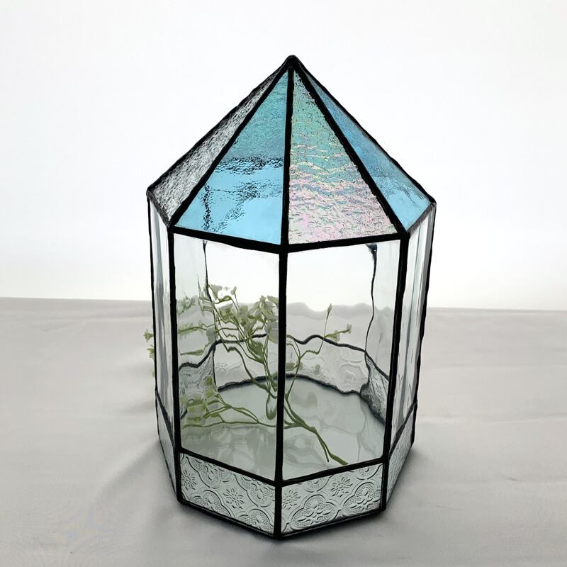 ステンドグラス 】テラリウム（八角形）_YM | ステンドグラス工房かわ