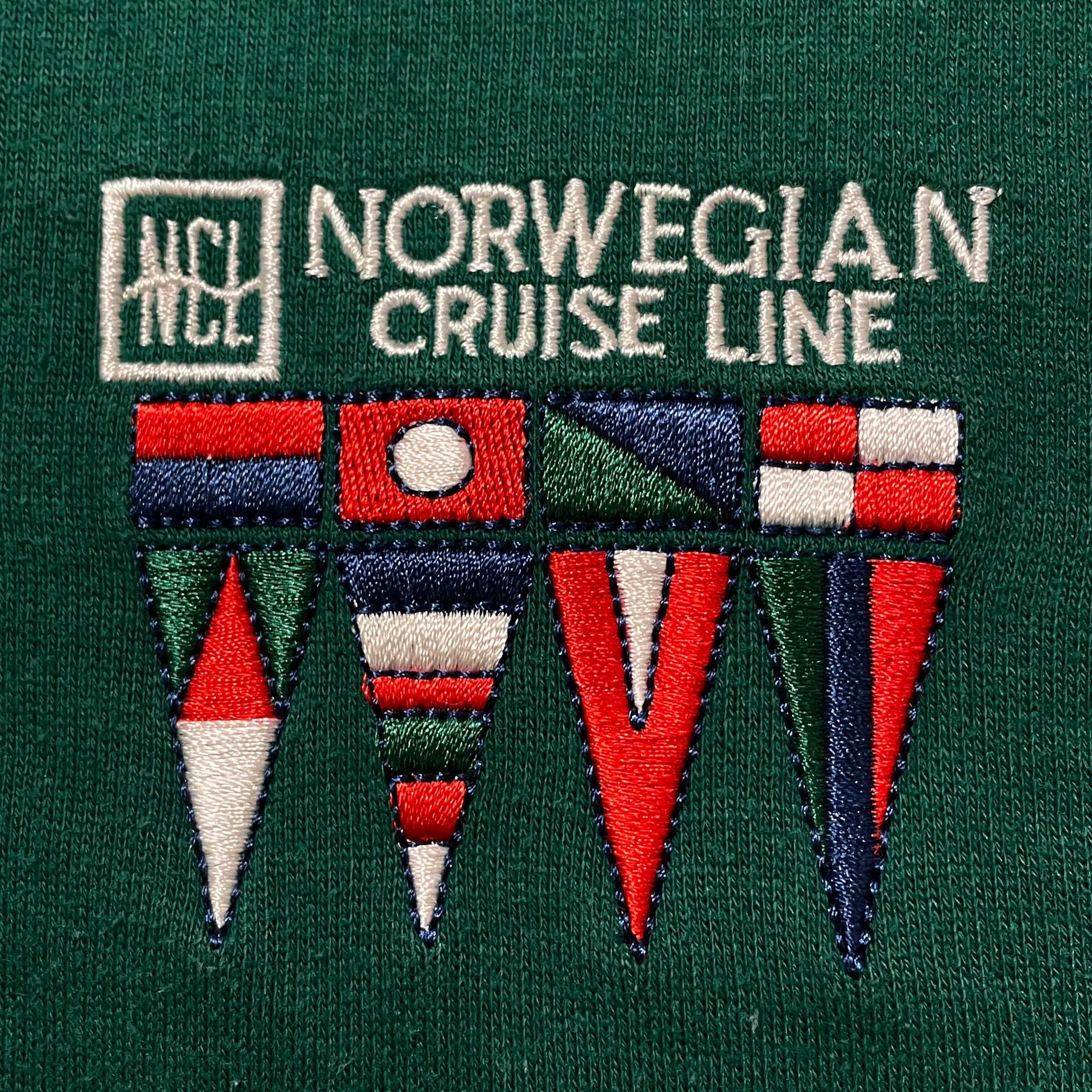 NORWEGIAN】企業系 ハーフジップ スウェット ワンポイント刺繍ロゴ XL