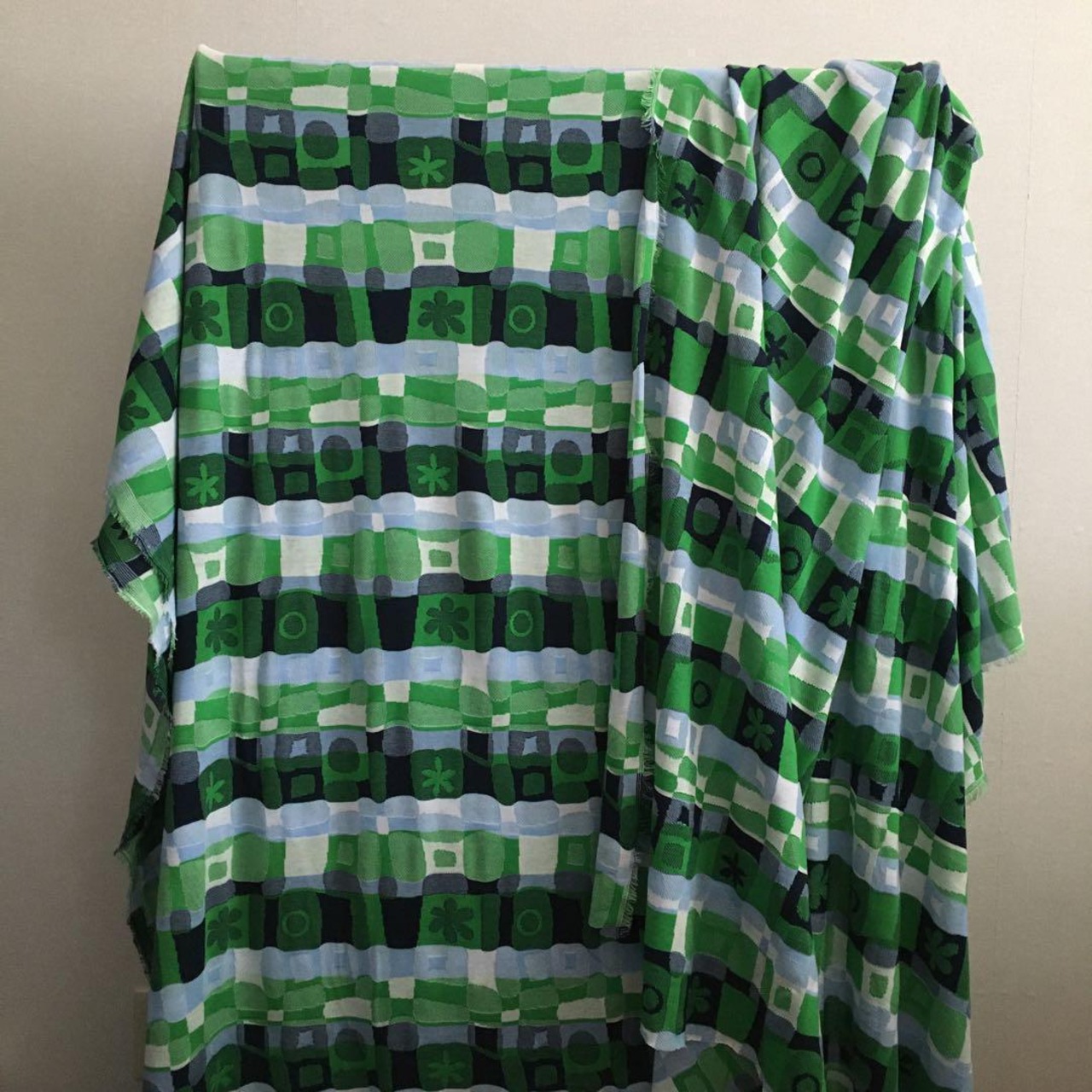 綿100接結ダブルジャガードニット生地-280㎝-curl tricot　2FX/6973●