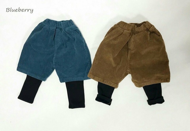 裏起毛タイツドッキング コーデュロイパンツ