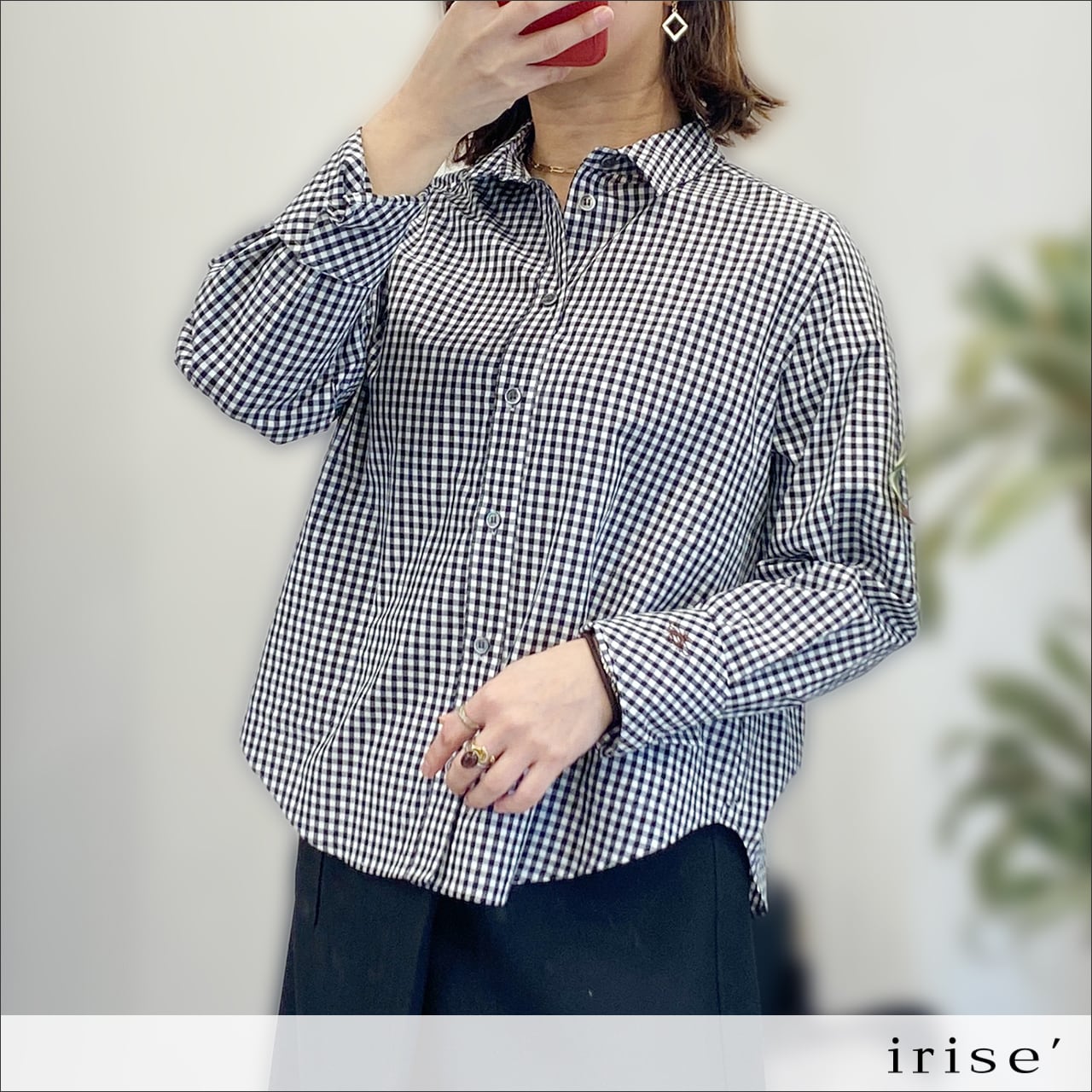 irise(イリゼ) チェックコットンシャツブラウス t9005 99
