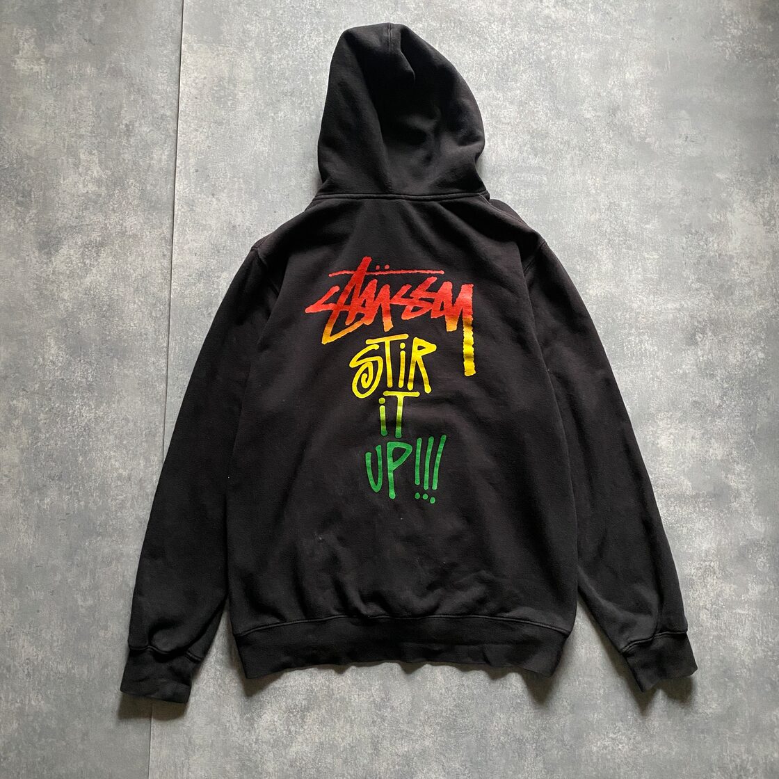 stussy ステューシー ラスタカラー バックプリント ジップパーカー  