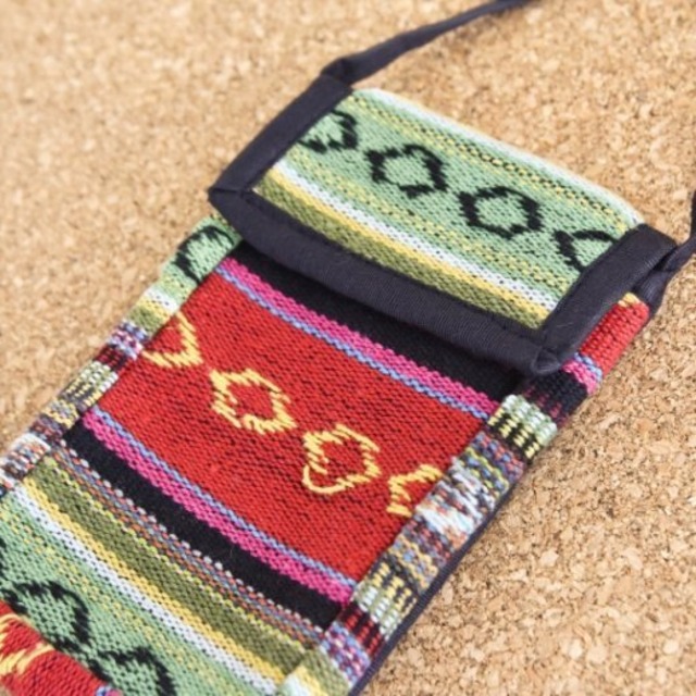 ネパール 手織りコットン ミニポシェット