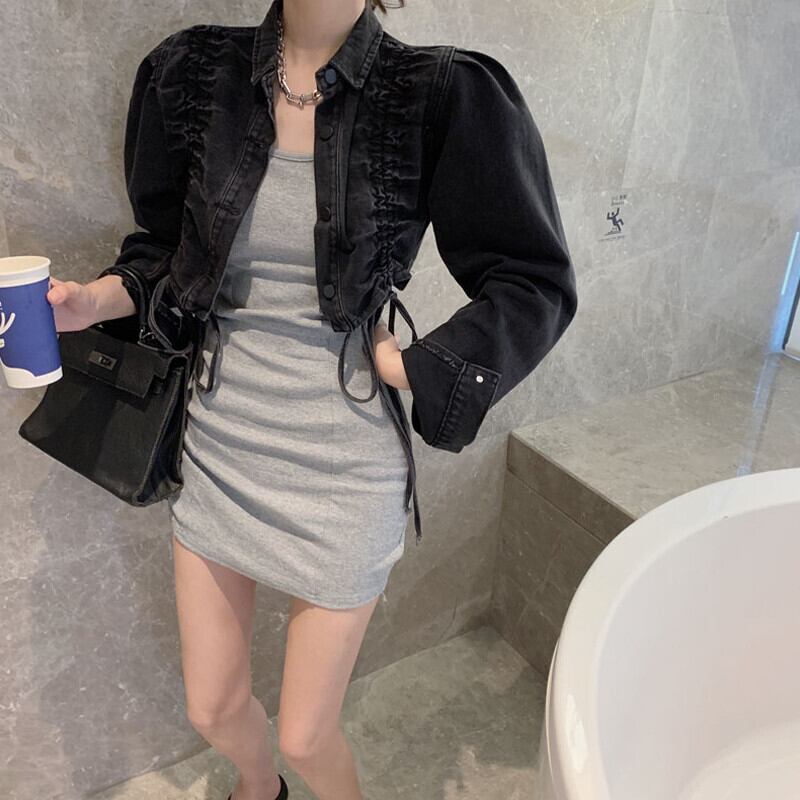 スタンダードギャザーショートジャケット スカート サマー レトロ ストリート 夏物 ガールズファッション39220458052