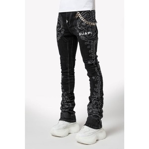 GUAPI / vintage black paisley denim