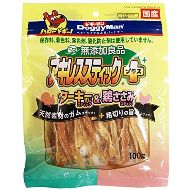 ドギーマンハヤシ 無添加良品 アキレススティック プラス 100ｇ