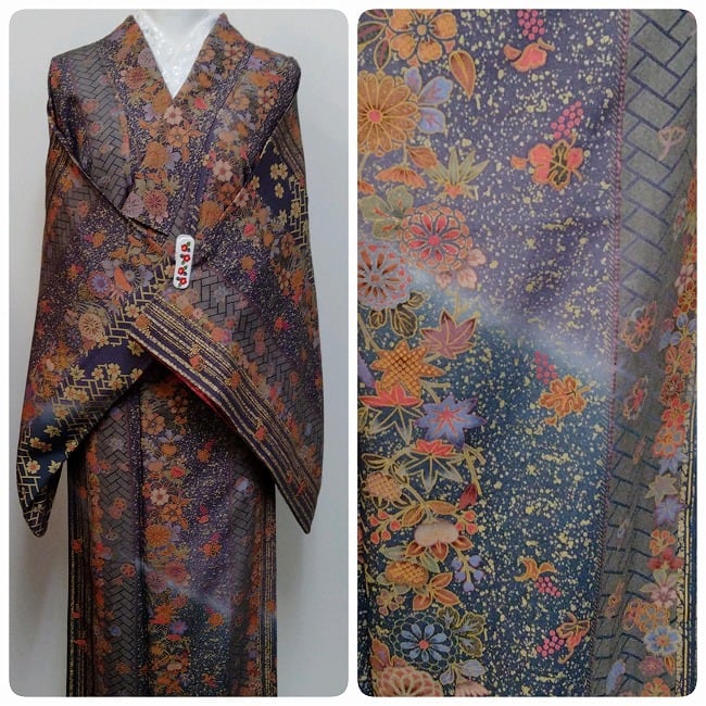 未使用 美品】袷 長襦袢 トールサイズ 裄68 数え切れ 