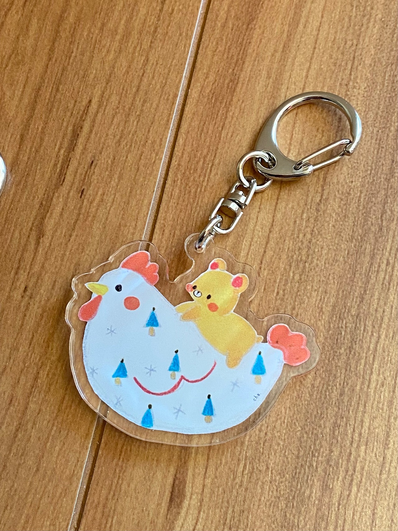 アクリルキーホルダー『光の雪とコッコの木』ちびコッコと仲間たち